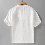 Buddha Stones Summer Minimalist Solid V-Neck Men's Short Sleeve T-Shirts
