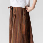 Buddha Stones Summer Vintage Drawstring Striped Ankle Pants Men's Wide Leg Pants With Pocket