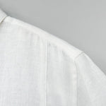 Buddha Stones Summer Casual Side Slit Solid Linen Men's Short Sleeve Shirts