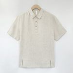 Buddha Stones Summer Casual Side Slit Solid Linen Men's Short Sleeve Shirts