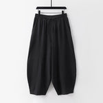 Buddha Stones 2Pcs Spring Summer Casual Tang Style Drawstring Solid Shirt Cropped Pants Men's Meditation Cloth With Pocket