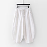 Buddha Stones 2Pcs Spring Summer Casual Tang Style Drawstring Solid Shirt Cropped Pants Men's Meditation Cloth With Pocket