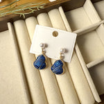 Buddha Stones Song Brocade Pearl Gourd Healing Handmade Stud Dangle Earrings