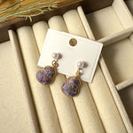 Buddha Stones Song Brocade Pearl Gourd Healing Handmade Stud Dangle Earrings