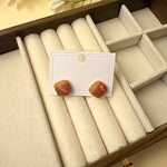 Buddha Stones Handmade Song Brocade Protection Geometric Square Stud Earrings