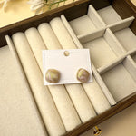 Buddha Stones Handmade Song Brocade Protection Geometric Square Stud Earrings