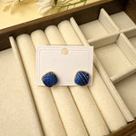 Buddha Stones Handmade Song Brocade Protection Geometric Square Stud Earrings
