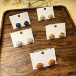 Buddha Stones Handmade Song Brocade Protection Geometric Square Stud Earrings