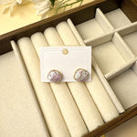 Buddha Stones Handmade Song Brocade Protection Geometric Square Stud Earrings