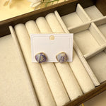 Buddha Stones Handmade Song Brocade Protection Geometric Square Stud Earrings