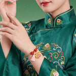 Buddha Stones Handwoven Five Color Apple Money Bag Gourd Chinese Lock Charm Protection Bracelet