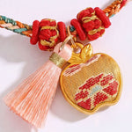 Buddha Stones Handwoven Five Color Apple Money Bag Gourd Chinese Lock Charm Protection Bracelet