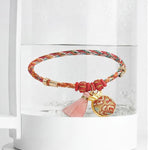 Buddha Stones Handwoven Five Color Apple Money Bag Gourd Chinese Lock Charm Protection Bracelet