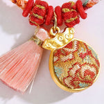 Buddha Stones Handwoven Five Color Apple Money Bag Gourd Chinese Lock Charm Protection Bracelet