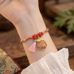Buddha Stones Handwoven Five Color Apple Money Bag Gourd Chinese Lock Charm Protection Bracelet