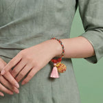 Buddha Stones Handwoven Five Color Apple Money Bag Gourd Chinese Lock Charm Protection Bracelet
