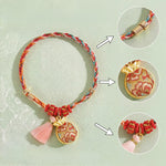 Buddha Stones Handwoven Five Color Apple Money Bag Gourd Chinese Lock Charm Protection Bracelet