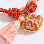 Buddha Stones Handwoven Five Color Apple Money Bag Gourd Chinese Lock Charm Protection Bracelet