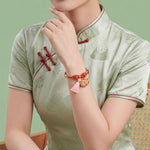 Buddha Stones Handwoven Five Color Apple Money Bag Gourd Chinese Lock Charm Protection Bracelet