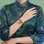 Buddha Stones Handwoven Five Color Apple Money Bag Gourd Chinese Lock Charm Protection Bracelet