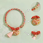 Buddha Stones Handwoven Five Color Apple Money Bag Gourd Chinese Lock Charm Protection Bracelet