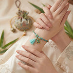 Buddha Stones Hand-Woven Five-Color Cord Luck Green Song Brocade Zongzi Apple Money Bag Chinese Lock Charm Gourd Bracelet