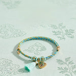 Buddha Stones Hand-Woven Five-Color Cord Luck Green Song Brocade Zongzi Apple Money Bag Chinese Lock Charm Gourd Bracelet
