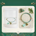 Buddha Stones Hand-Woven Five-Color Cord Luck Green Song Brocade Zongzi Apple Money Bag Chinese Lock Charm Gourd Bracelet