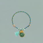 Buddha Stones Hand-Woven Five-Color Cord Luck Green Song Brocade Zongzi Apple Money Bag Chinese Lock Charm Gourd Bracelet