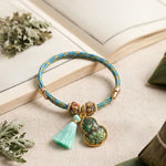 Buddha Stones Hand-Woven Five-Color Cord Luck Green Song Brocade Zongzi Apple Money Bag Chinese Lock Charm Gourd Bracelet