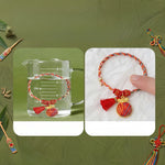 Buddha Stones Handmade Five-Color Cord Luck Red Song Brocade Chinese Lock Charm Apple Money Bag Gourd Zongzi Braided Bracelet