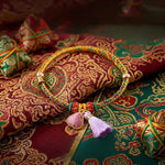 Buddha Stones Handwoven Five Color Cord Luck Purple Song Brocade Chinese Lock Charm Apple Money Bag Gourd Zongzi Adjustable Bracelet