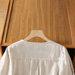 Buddha Stones Summer Casual Minimalist Button-Up Solid Women's Short Sleeve Shirts With Patch Pocket