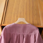 Buddha Stones Summer Casual Minimalist Button-Up Solid Women's Short Sleeve Shirts With Patch Pocket