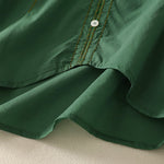 Buddha Stones Summer Boho Casual Button-up Solid Ruffle Bell Sleeve Women's Short Sleeve Shirts