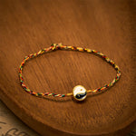 Buddha Stones Hand-Woven Yin Yang Colorful Thin Cord String Protection Braided Bracelet