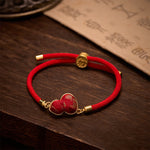Buddha Stones Red String Song Brocade Gourd Protection Bracelet