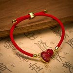 Buddha Stones Red String Song Brocade Gourd Protection Bracelet