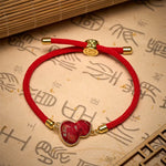 Buddha Stones Red String Song Brocade Gourd Protection Bracelet