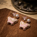 FREE Today: Love and Freedom Song Brocade Pearl Butterfly Vintage Chinese Style Earrings