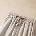 Buddha Stones Summer Casual Minimalist Drawstring Solid Ankle Pants Women's Harem Pants With Pocket