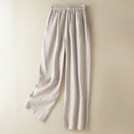 Buddha Stones Summer Casual Minimalist Drawstring Solid Ankle Pants Women's Harem Pants With Pocket