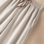 Buddha Stones Summer Casual Minimalist Drawstring Solid Ankle Pants Women's Harem Pants With Pocket