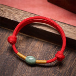 Buddha Stones Jade Bead Red String Protection Bracelet