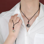 Buddha Stones Jade Koi Fish Success Braided Circular Chinese Style Necklace