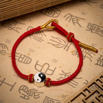 Buddha Stones Hand-Woven Yin Yang Red String Lucky Adjustable Braided Cord Bracelet
