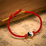 Buddha Stones Hand-Woven Yin Yang Red String Lucky Adjustable Braided Cord Bracelet