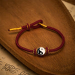 Buddha Stones Hand-Woven Yin Yang Red String Lucky Adjustable Braided Cord Bracelet