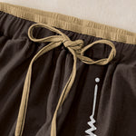 Buddha Stones Pure Cotton Om Symbol Pattern Women's Elastic Waist Pants With Pockets
