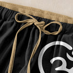 Buddha Stones Pure Cotton Zen Om Heart Pattern Women's Elastic Waist Pants With Pockets